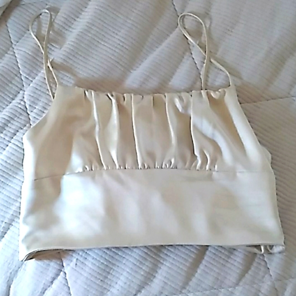 Champagne/Silk Cropped Zara Tank